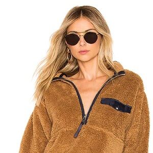 ANINE BING Sierra Pullover in Toast. ANINE BING Fleece Teddy Jacket, REVOLVE.